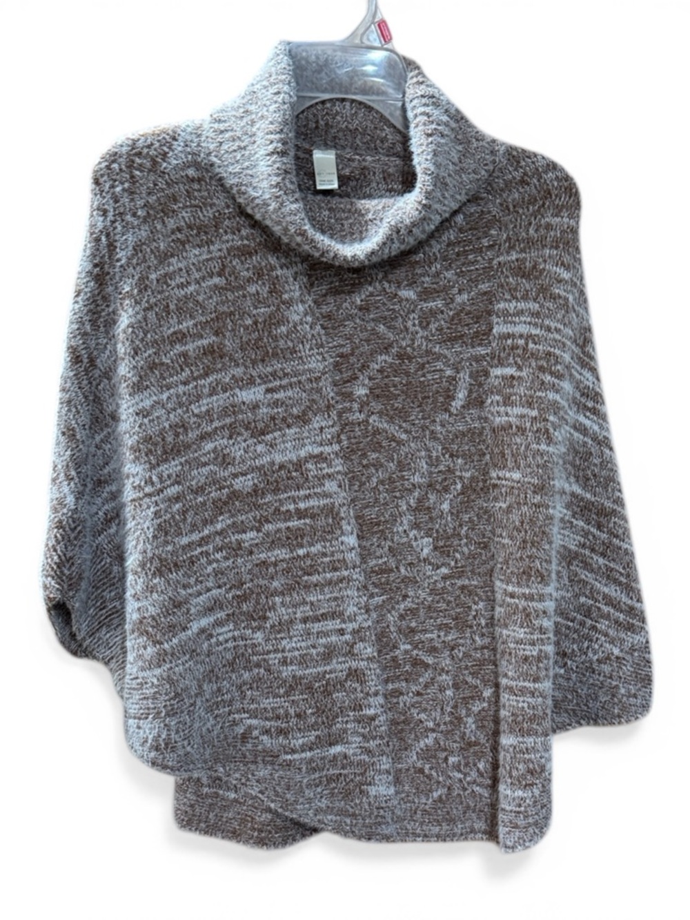 Cato Cozy Knit Poncho Sweater Cowl Neck One Size Neutral Oversized